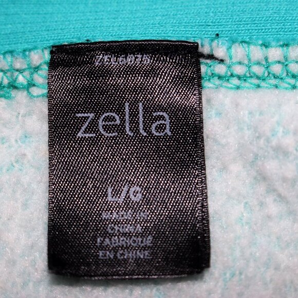 Zella - sz L - Women's Essential Full Zip Hoodie in Sea Green - Cotton Fleece - Picture 6 of 10